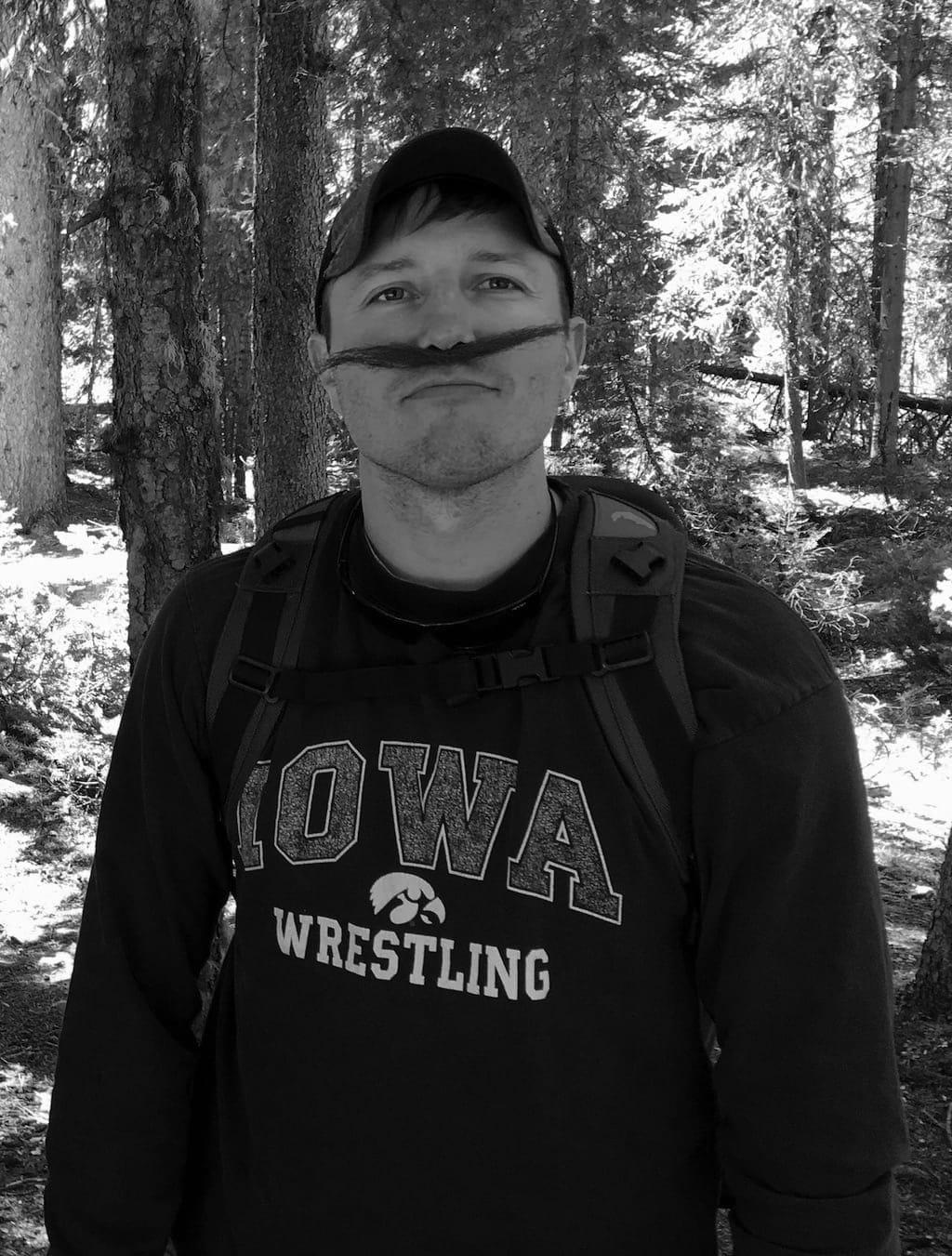 luke with mustache